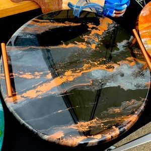 Lazy Susan / charcuterie tray in one! Real art